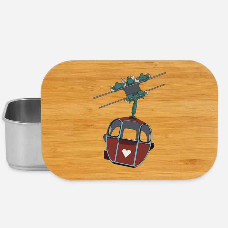 Seilbahn Gondel - Rot Herz - Lunch Box - Silber