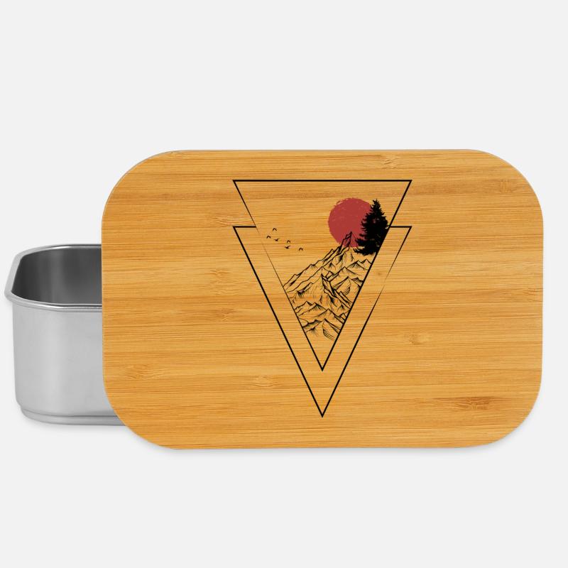 Red Sunset Summit Silhouette - Lunch Box - silver