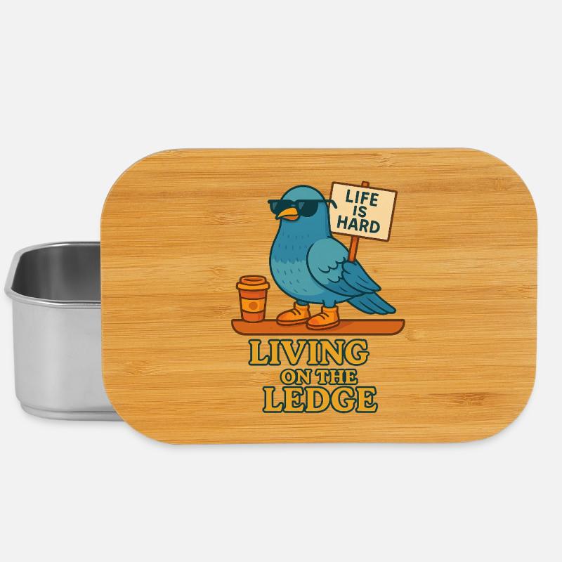 Funny Dove with Shield & Coffee - Lunch Box - silver