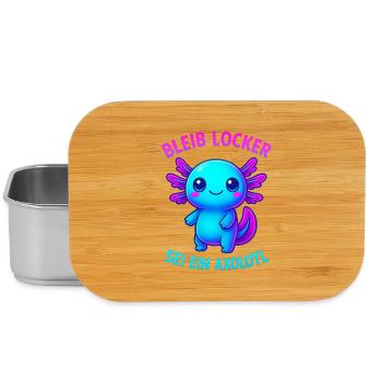 Bleib locker sei ein Axolotl | Neon Spruch Design - Lunch Box - Silber - Vorne