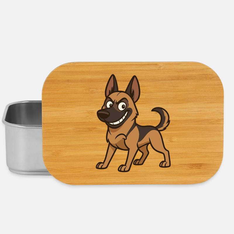 Naughty Malinois Comic Dog - Lunch Box - silver