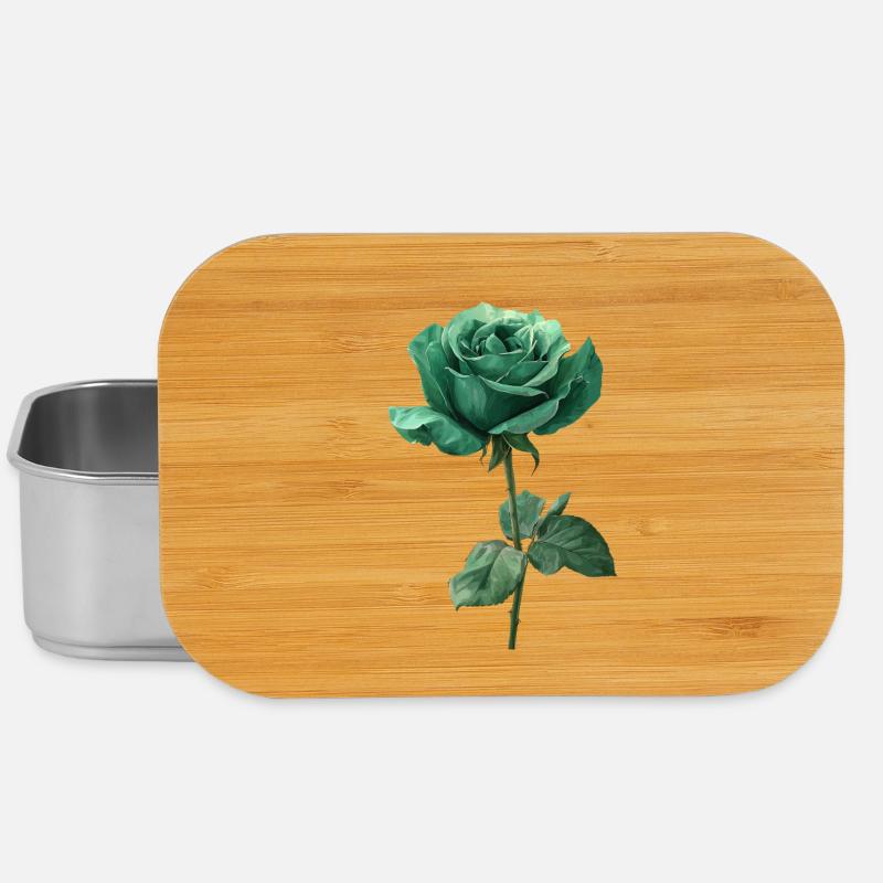 Smaragd Grüne Rose - Lunch Box - Silber
