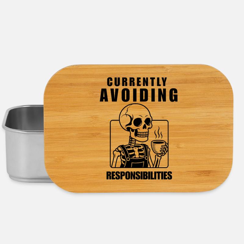 Currently Avoiding Responsibilities Skeleton - Lunch Box - silver