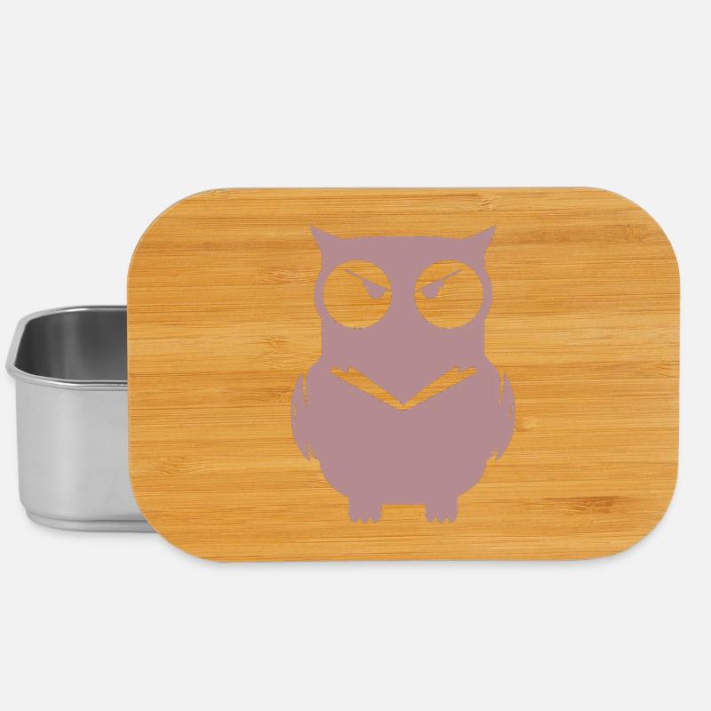 Angry Owl Minimal - Lunch Box - Silber