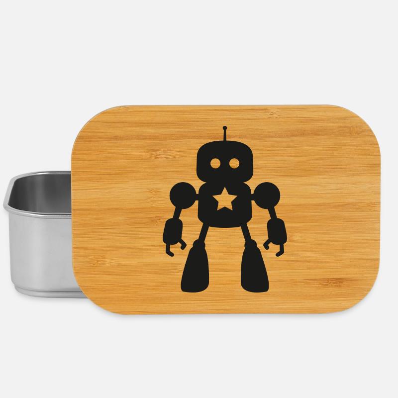 Robot with Star AI Sci-Fi Nerd - Lunch Box - silver