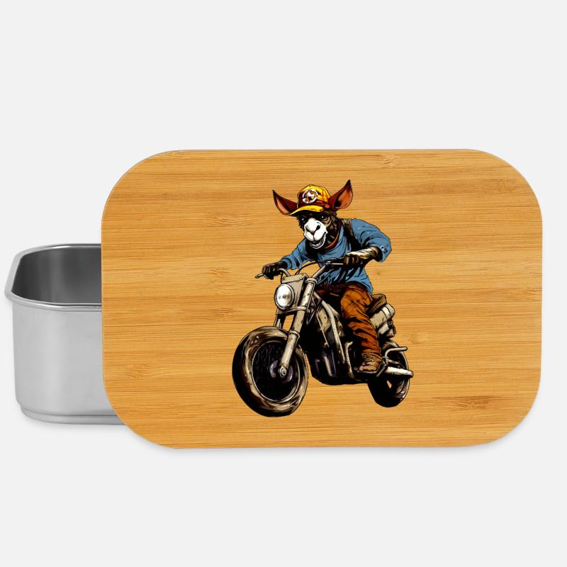 Esel Motorrad - Lunch Box - Silber