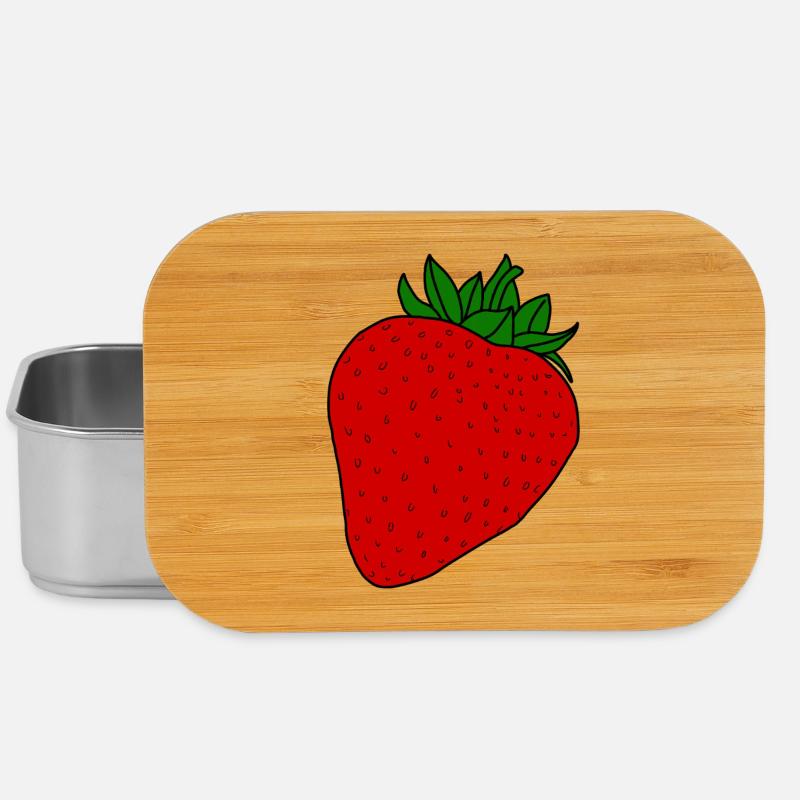 Rote Erdbeere - Lunch Box - Silber