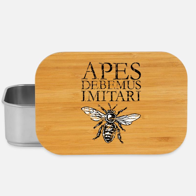 APES DEBEMUS IMITARI Beekeeper Quote Design - Lunch Box - silver