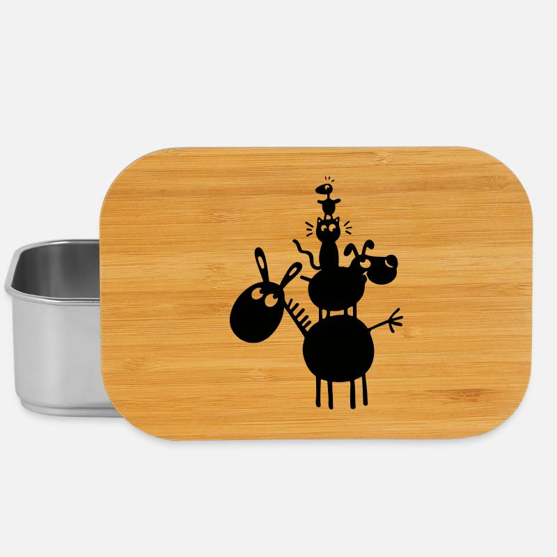 Funny Animals - Lunch Box - silver