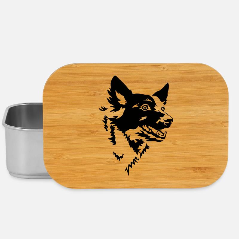 Mudi Kopf - Lunch Box - Silber