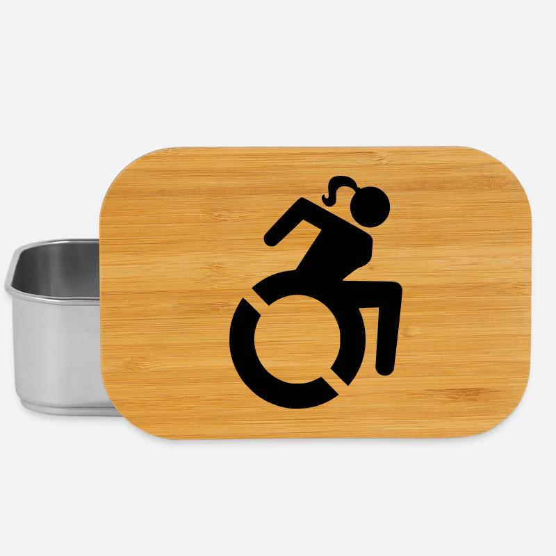 Frau im Rollstuhl, weibliche Rolle, Rollstuhl # - Lunch Box - Silber
