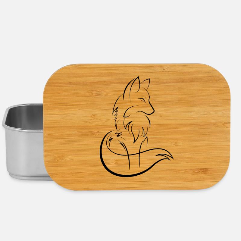 Fuchs Fox Symbol icon Kunst Illustration Grafik - Lunch Box - Silber