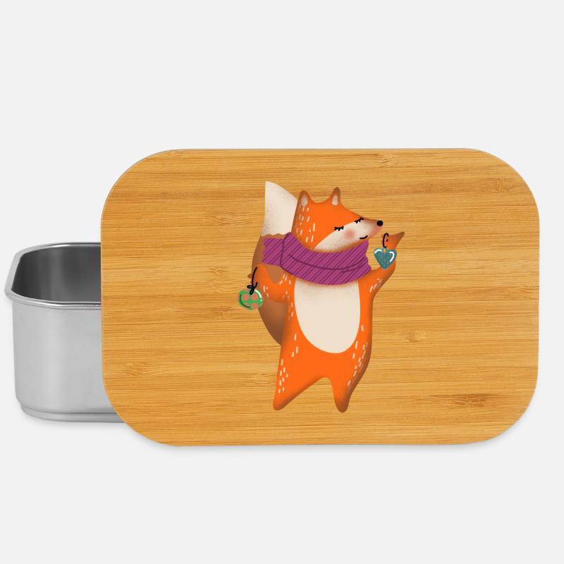 Soft Fox Heart Scarf - Lunch Box - silver
