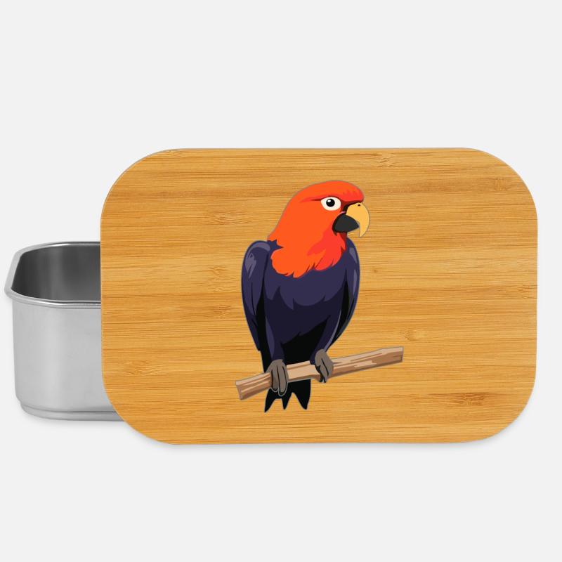 Papagei Vogel - Lunch Box - Silber