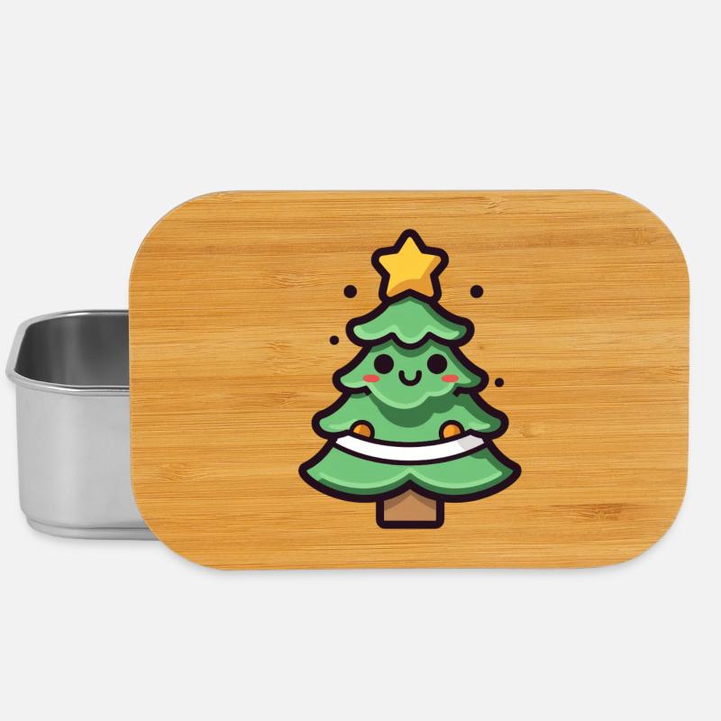 Illustration de sapin de Noël kawaii - Boîte à goûter - argent
