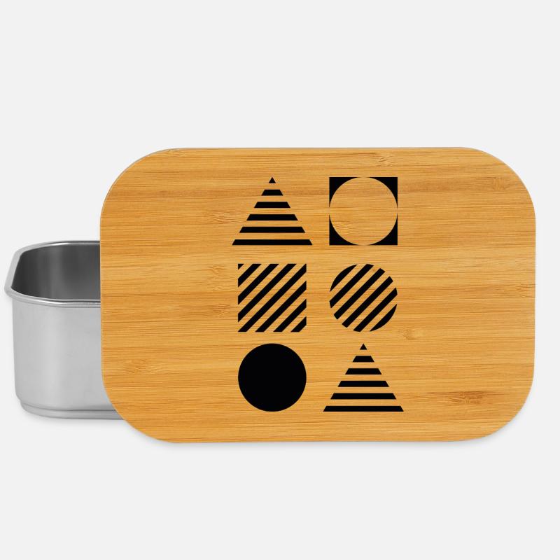 Bauhaus Geometric Triangles and Circles - Lunch Box - silver