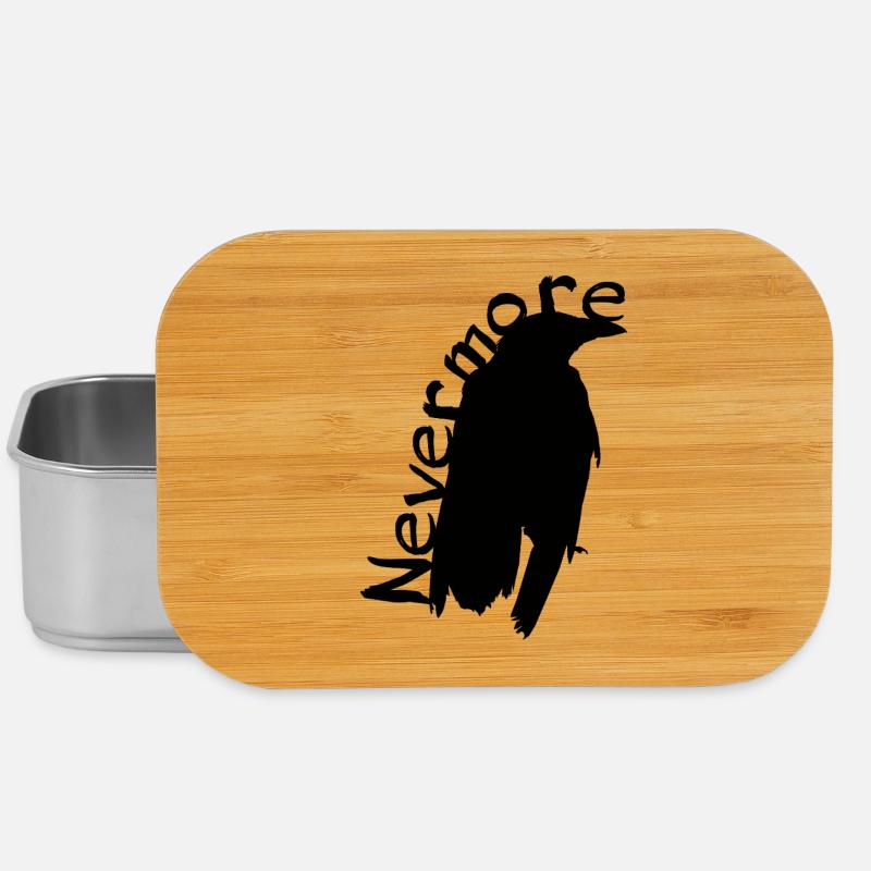 Edgar Allan Poe Nevermore Raven - Lunch Box - silver