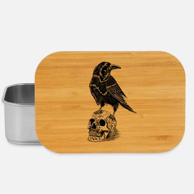 Raven and skull - Boîte à goûter - argent