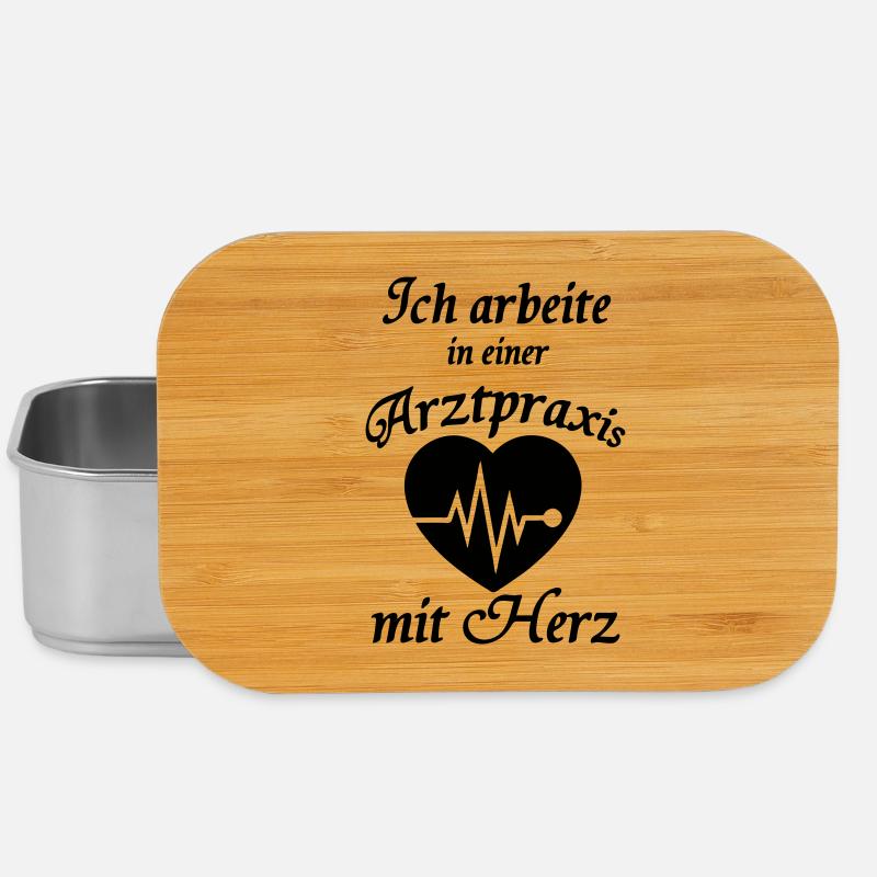 Arztpraxis mit Herz Geschenk Medizin Arzt - Lunch Box - Silber