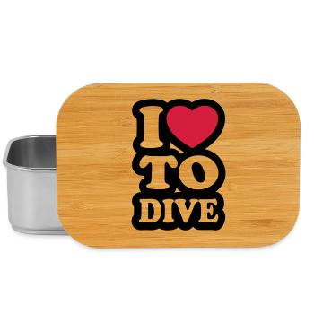 I love to dive - Ich liebe es zu tauchen - Lunch Box - Silber - Vorne