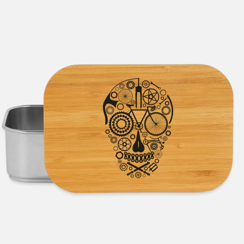 Bicycle Skull black - Lunch Box - Silber