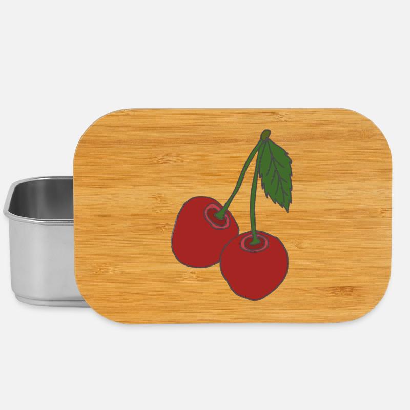 cherries - Lunch Box - silver