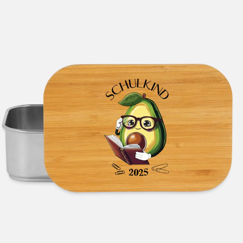 Schulkind 2025 – Avocado Einschulung - Lunch Box - Silber