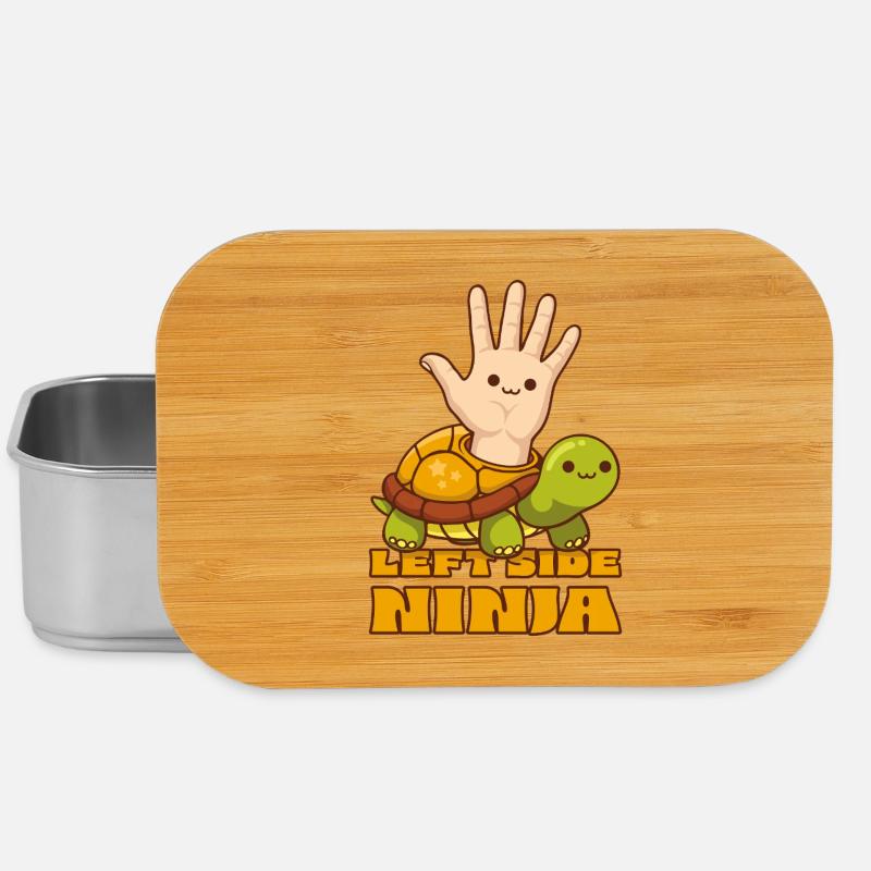 Cute Turtle Left Side Ninja Left-Handed People - Lunch Box - silver