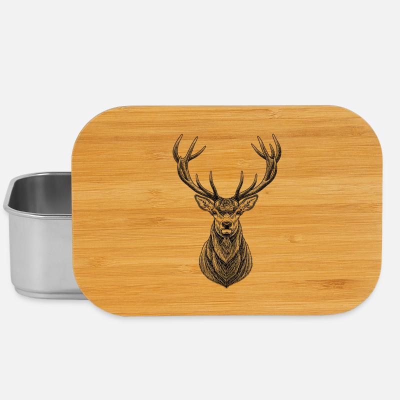 Hirsch Geweih | Jäger Wald & Natur Geschenk - Lunch Box - Silber