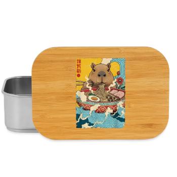 Capybara isst Ramen Nudeln - Lunch Box - Silber - Vorne