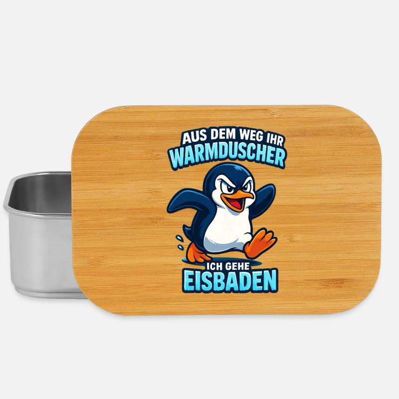 Eisbaden Pingiun Lustiger Spruch - Lunch Box - Silber