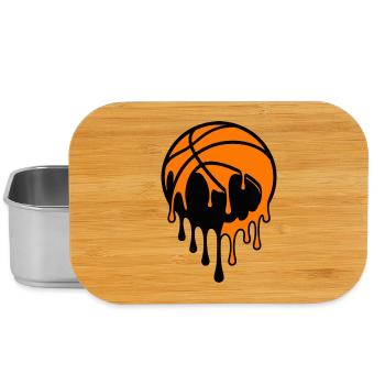 Design artistique de rue du basketball dégoulinant - Boîte à goûter - argent - Devant