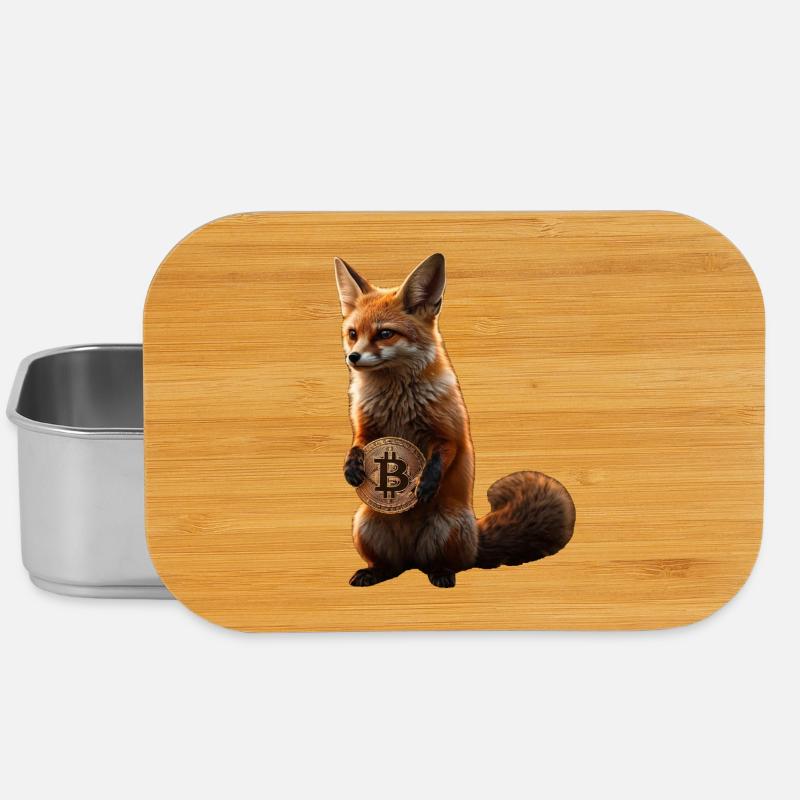 Fuchs mit Bitcoin-Münze Wandalu Vuhs - Lunch Box - Silber