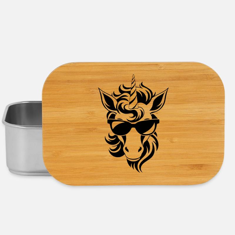 Cool unicorn with sunglasses - Lunch Box - silver