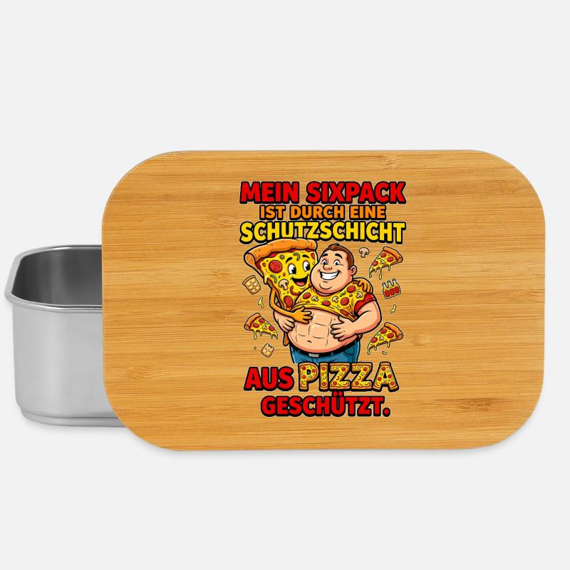 Pizza Sixpack Schutzschicht Meme - Lunch Box - Silber