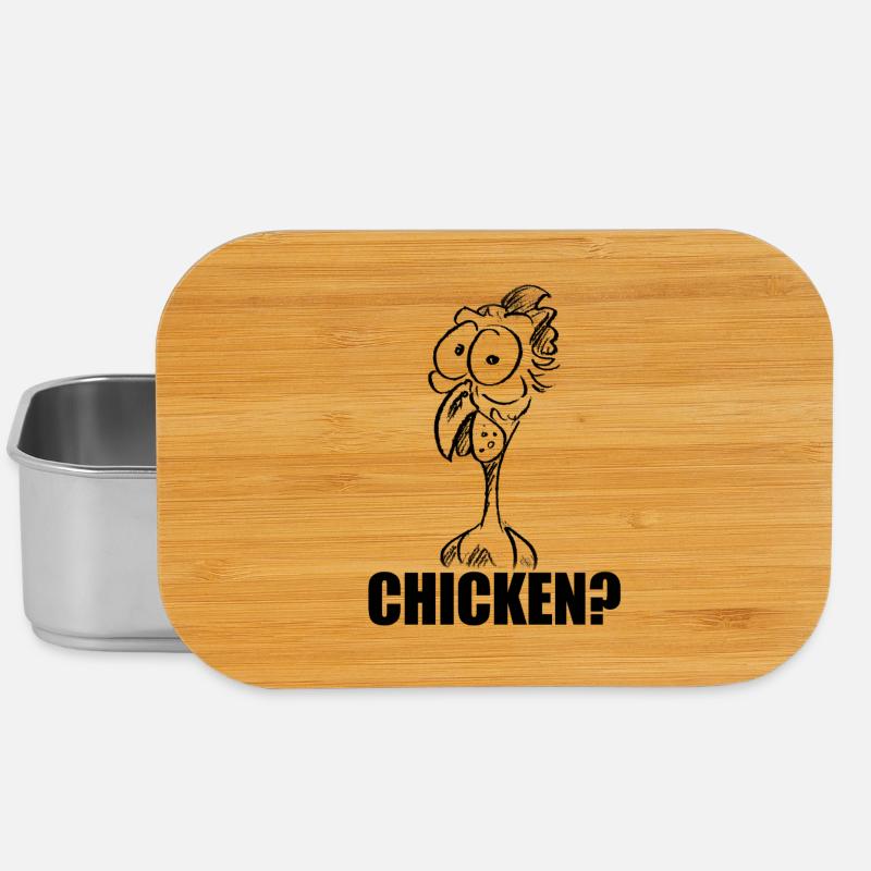 CHICKEN? Baffled Chicken Head – Humor - Lunch Box - silver