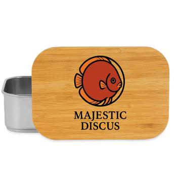 Majestätischer kreisförmiger Diskusfisch-Logo - Lunch Box - Silber - Vorne