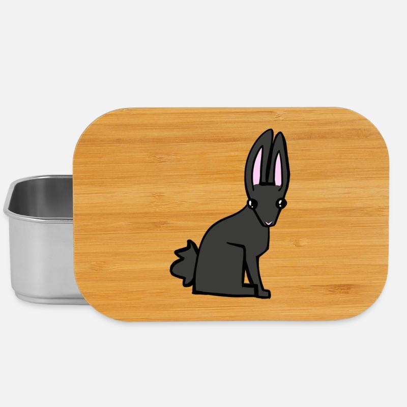 Schwarzer Hase - Lunch Box - Silber