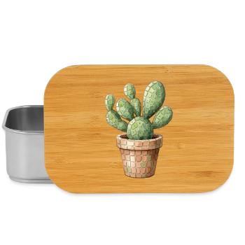 Kaktus Mosaik - Wüsten-Kunst für Pflanzenfans - Lunch Box - Silber - Vorne
