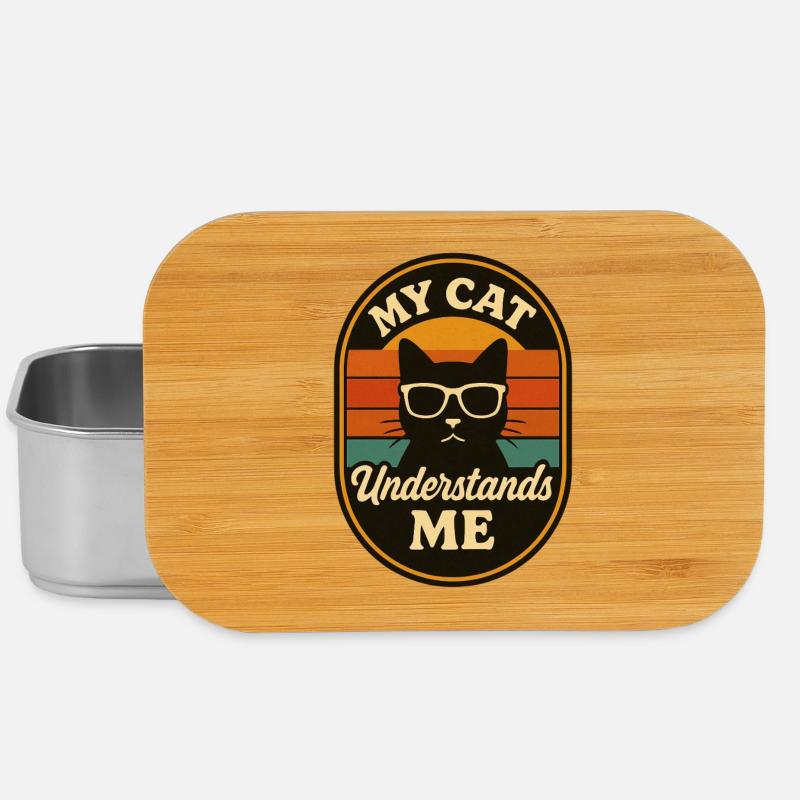 My Cat Understands Me Retro Logo - Lunch Box - silver