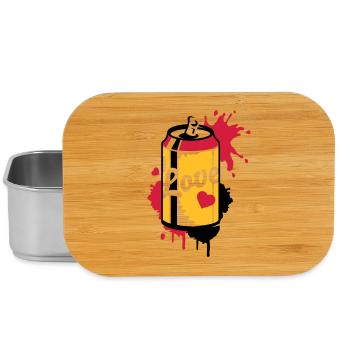 opened soda can in graffiti style - Lunch Box - silver - Front