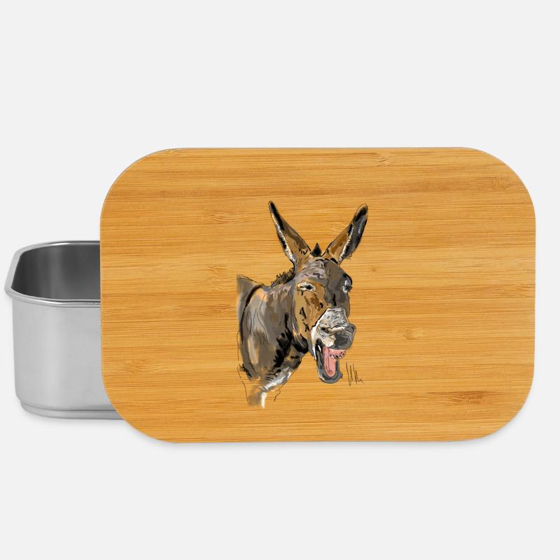 Esel Donkey Âne - Lunch Box - Silber