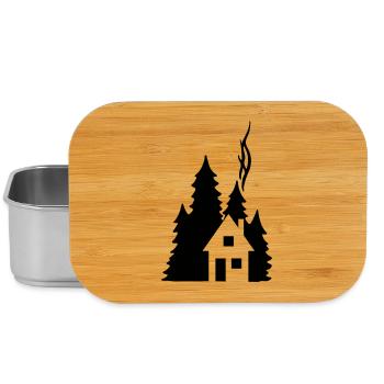 Waldhaus Tannen Silhouette - Cozy Nature Design - Lunch Box - Silber - Vorne