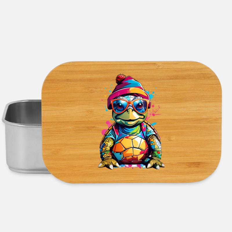 Turtle small and colorful - Lunch Box - silver