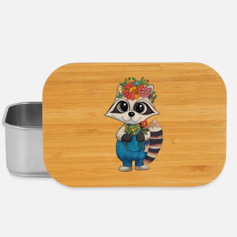 Blumenkranz Waschbär - Lunch Box - Silber