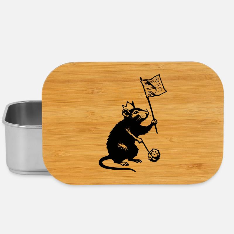 Rat with flag - Lunch Box - silver