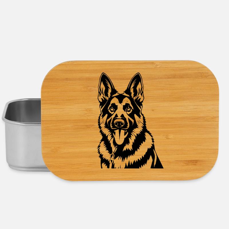 Schaeferhund_schwarz - Lunch Box - Silber
