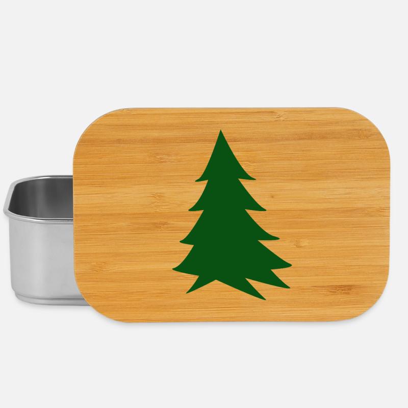 Sapin silhouette vert profond - Boîte à goûter - argent