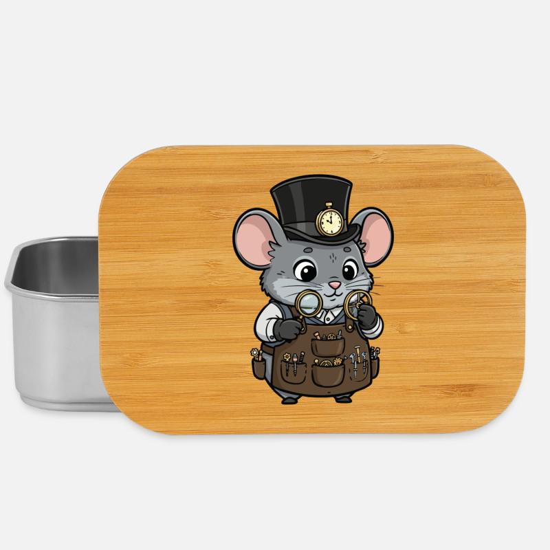 Mouse Watchmaker Steampunk Zylinderuhr - Lunch Box - Silber