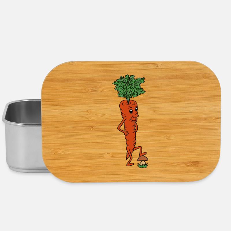 Fröhliche Karotten Illustration - Lunch Box - Silber